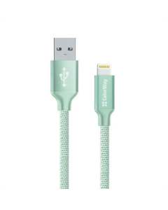 USB кабель ColorWay USB - Lightning 2.4А 2м Зелений (Mint)