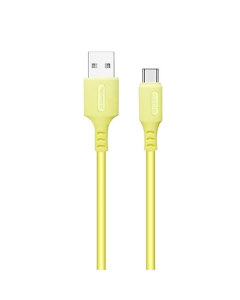 USB кабель ColorWay USB - USB Type-C soft silicone 2.4А 1м Жовтий (Yellow)