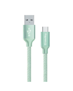 USB кабель ColorWay USB - USB Type-C 1м (CW-CBUC003-MT) Зелений (Mint)