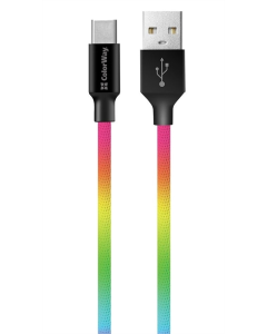 USB кабель ColorWay USB - USB Type-C 2.4А 1м Різнокольоровий (Multicolor) (CW-CBUC018-MC)