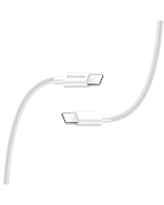 USB кабель ColorWay USB Type-C - USB Type-C PD 65W/3.0А 1м Білий (White)