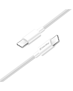 USB кабель ColorWay USB Type-C - USB Type-C PD 65W/3.0А 1м Білий (White)