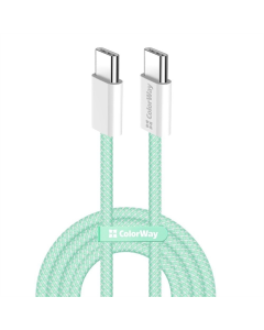 USB кабель ColorWay USB Type-C + USB Type-C 3.0А 1м Зелений (Green)