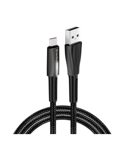 USB кабель ColorWay USB - USB Type-C Zinc Alloy + Led 2.4А 1м Чорний (Black)