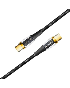 USB кабель ColorWay USB Type-C - USB Type-C transparent head 5А/100W 1.2м Чорний (Black)