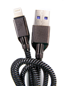 USB-кабель Dengos USB - Lightning 4A 1м Черный (Black) (NTK-L-KPR-USB3-BLACK)