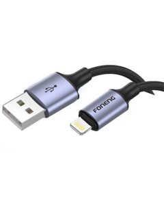 USB кабель Foneng X95 Metal USB - Lightning 1.2м (3A) Чорний (Black) (X95-CA-IP)
