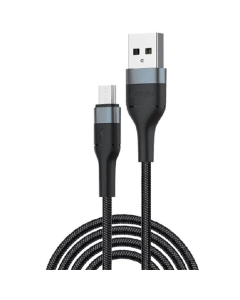 USB кабель Foneng X51 Spiral Braided Cable USB - micro USB 3A 1м Чорний (Black)