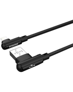 USB кабель Foneng X70 USB - USB-C 1м 90-degree Angle Gaming (3A) Чорний (Black)