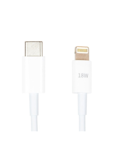 USB кабель PowerPlant USB Type-C - Lightning 18W 1м Білий (White)