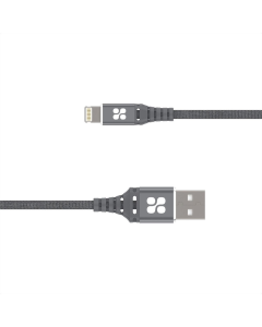 USB кабель Promate NerveLink-i USB - Lightning 2.4A 1.2м Сірий (Grey)