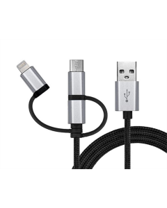 USB-кабель REAL-EL Premium 3в1 (EL123500035) 1м Черный (Black)