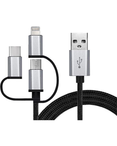 USB-кабель REAL-EL Premium 3в1 (EL123500035) 1м Черный (Black)