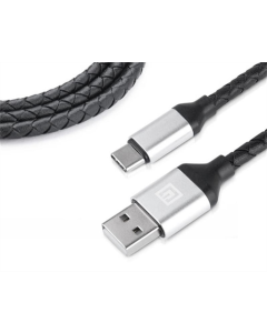 USB-кабель REAL-EL Premium Leather USB - USB Type-C (M/M) 1м (EL123500049) Черный (Black)