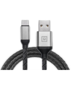 USB-кабель REAL-EL Premium Leather USB - USB Type-C (M/M) 1м (EL123500049) Черный (Black)