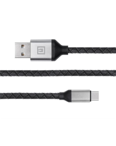 USB-кабель REAL-EL Premium Leather USB - USB Type-C (M/M) 1м (EL123500049) Черный (Black)