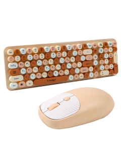 Беспроводная клавиатура TWolf TF350 Colorful + мышь Белая (Milk)