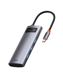Type-C хаб Baseus Metal Gleam Series 5-in-1 Type-C Сірий (Gray)