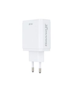 Зарядний пристрій Grand-X CH-60W 2USB 5V 3.1A Білий (White)