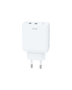 Зарядний пристрій Grand-X CH-60W 2USB 5V 3.1A Білий (White)
