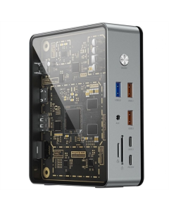 Type-C хаб WIWU Matrix docking station 16in1 W1601 Сірий (Gray)