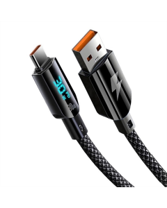 USB кабель Gelius Screen GP-UCN008 USB-A to Type-C (1.2м) (30W) Чорний (Black)