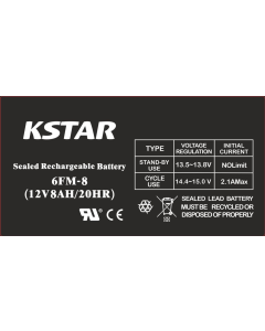 Акумуляторна батарея KSTAR 12V 8.0Ah (6-FM-8) AGM