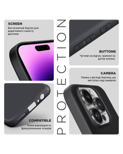 Чохол-накладка для Samsung A14 4G/5G ArmorStandart Matte Slim Fit с камерой Чорного кольору (Black)