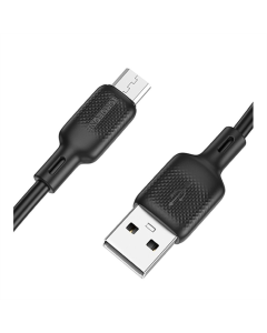 USB-кабель Borofone BX113 Silicone Micro 2.4A 1м Черный (Black)