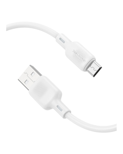 USB-кабель Borofone BX113 Silicone Micro 2.4A 1м Белый (White)