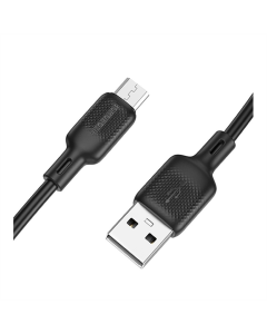USB-кабель Borofone BX113 Silicone Micro 2.4A 3м Черный (Black)