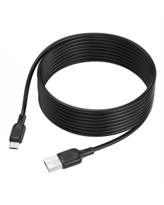 USB-кабель Borofone BX113 Silicone Micro 2.4A 3м Черный (Black)