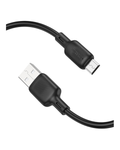 USB-кабель Borofone BX113 Silicone Micro 2.4A 3м Черный (Black)