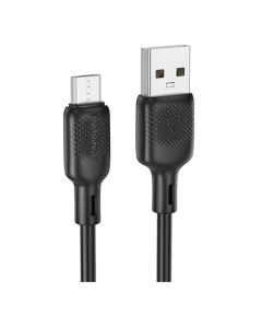 USB-кабель Borofone BX113 Silicone Micro 2.4A 3м Черный (Black)