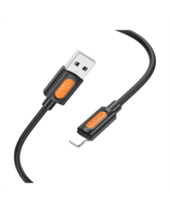 USB-кабель Borofone BX114 Silicone Lightning 2.4A 1м Черный (Black)