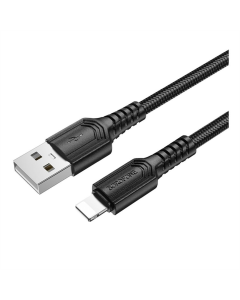 USB-кабель Borofone BX116 Lightning 2.4A 1м Черный (Black)