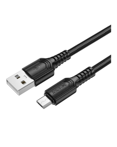 USB-кабель Borofone BX116 Micro 2.4A 1м Черный (Black)