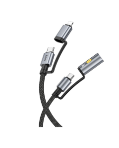 USB-кабель Hoco U138 USB-C/iP к USB-C/зажигалке 1,2 м Черный (Black)
