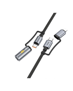 USB-кабель Hoco U138 USB-C/iP к USB-C/зажигалке 1,2 м Черный (Black)