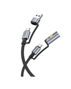 USB кабель Hoco U138 USB/USB-C to USB-C/Cigarette Lighter 1.2м Чорний (Black)