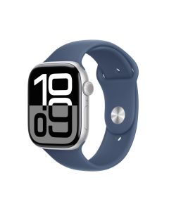 Смарт-годинник Apple Watch 10 GPS 46мм Silver Aluminium Aluminium Case with Sport Band - (MWWL3QH/A) Синій (Denim)