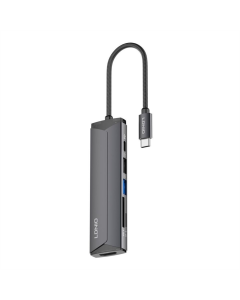 Type-C хаб LDNIO DS-56H Type-C To PD3.0*1(100W)+HDMI*1(4K@30hz)+USB2.0*1+SD+TF Сірий (Gray)