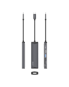 Type-C хаб LDNIO DS-56H Type-C To PD3.0*1(100W)+HDMI*1(4K@30hz)+USB2.0*1+SD+TF Сірий (Gray)