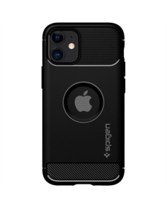 Чохол накладка для iPhone 12 Mini Spigen Rugged Armor Чорна (Matte Black)
