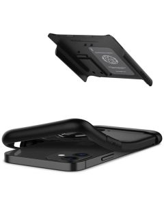 Чохол накладка для iPhone 12 Mini Spigen Slim Armor Чорна (Black)