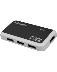 USB хаб Defender 4xUSB 2.0 QUADRO INFIX Черный Белый (Черный Белый)