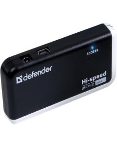 USB хаб Defender 4xUSB 2.0 QUADRO INFIX Черный Белый (Черный Белый)