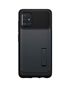 Чохол накладка для Samsung A51 Spigen Slim Armor Чорна (Metal Slate)