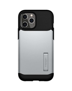 Чохол накладка для iPhone 12 Pro Max Spigen Slim Armor Срібна (Satin Silver)