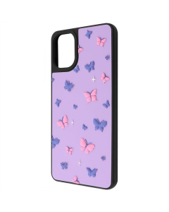 Чехол-накладка для Samsung A06 WAVE Doodle Case Черный (Бабочки)